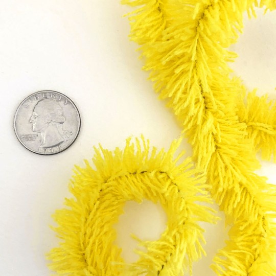 Wired Yarn Trim in Yellow ~ Soft and Fluffy ~ 1 yd.